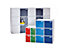 QUIPO Casier verrouillable - h x l x p 350 x 250 x 450 mm - corps gris clair / portes bleu clair