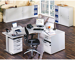 FINO Bureau avec piétement en L - hauteur réglable 680 - 760 mm, l x p 1800 x 800 mm