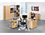 Hammerbacher FINO Schreibtisch mit C-Fußgestell - höhenverstellbar 680 – 760 mm, BxT 800 x 800 mm - Buche-Dekor | OSO8/6