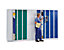 Wolf Armoire à casiers verrouillables dimensions confort - 5 compartiments, largeur 300 mm - gris clair / bleu gentiane