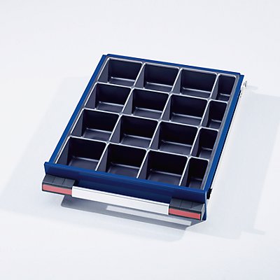 Schubladeneinteilungs-Set - 16 Kleinteilekästen - für Schubladenhöhe 60 + 90 mm