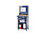 RAU Poste informatique - h x l x p 1820 x 720 x 660 mm, avec compartiment écran - gris clair RAL 7035 / bleu gentiane RAL 5010, mobile