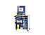 RAU Poste informatique - h x l x p 1820 x 1030 x 660 mm, avec compartiment écran - gris clair RAL 7035 / bleu gentiane RAL 5010, fixe