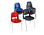 Chaise à coque en polypropylène - avec rembourrage gris - rouge, lot de 2
