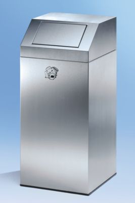 Image of Abfallsammler aus Edelstahl für innen und aussen - mit 45 Liter Volumen Höhe 790 mm - mit Edelstahl-Innenbehälter