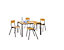 Ensemble polyvalent table et chaises - 1 table, 4 chaises - plateau gris clair, piétement brun gris