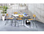 Mehrzweck-Sitzgruppe - 1 Tisch, 4 Stühle - Tischplatte lichtgrau, Gestell graubraun
