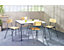 Table polyvalente, h x l 720 x 800 mm - longueur 1200 mm - plateau façon hêtre, piétement gris basalte