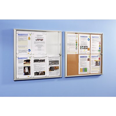 EUROKRAFTpro Infokasten für Innen - Metallrückwand - 1 DIN A4-Blatt, HxB 350 x 271 mm, ab 5 Stk