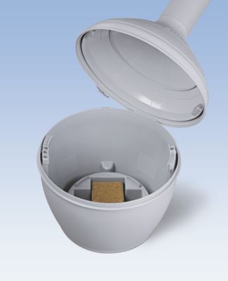 Cendrier de sécurité sur pied, anti-feu - capacité seau intérieur 15 l - gris