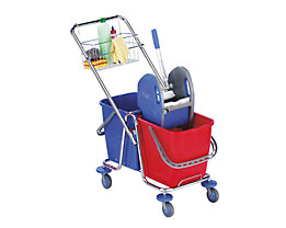 Chariot d'entretien - kit chariot d'entretien double avec 2 seaux de 15 l