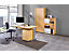 MULTI Komplettbüro - 1 Tisch, 1 Regal, 1 Rollcontainer, 1 Aktenschrank, mit Bürodrehstuhl schwarz - lichtgrau