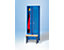 Wolf Kleiderspind mit vorgebauter Bank - Lochblech-Türen, Abteilbreite 400 mm, 2 Abteile - lichtblau