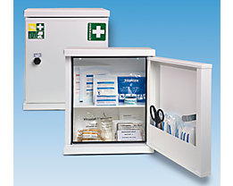 Armoire à pharmacie conforme à la norme DIN 13157 - à 1 porte, blanc, h x l x p 420 x 360 x 200 mm