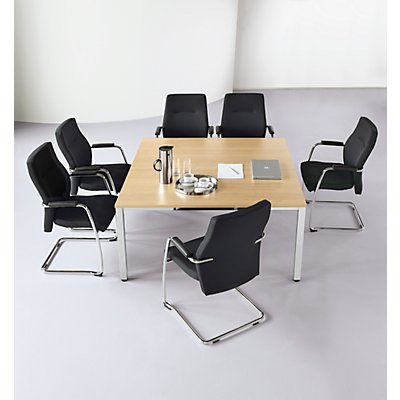 Konferenztisch, quadratisch - HxLxB 720 x 1400 x 1400 mm - Ahorn-Dekor