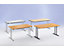 Table pliante STANDARD - piétement carré avec vérins de mise à niveau - 1200 x 600 mm, piétement noir, plateau façon hêtre
