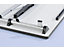Table pliante STANDARD - piétement carré avec vérins de mise à niveau - 1200 x 600 mm, piétement noir, plateau façon hêtre