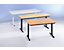 Table pliante à plateau extra-large - hauteur 720 mm - 1200 x 800 mm, piétement noir, plateau façon érable
