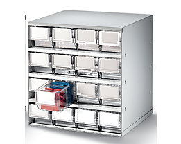 Bloc-tiroir, charge max. 75 kg - h x l x p 395 x 380 x 300 mm, 16 tiroirs