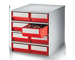 Bloc-tiroir, charge max. 75 kg - h x l x p 395 x 380 x 400 mm, 8 tiroirs