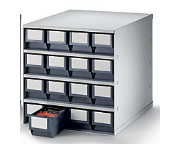 Bloc-tiroir, charge max. 75 kg - h x l x p 395 x 380 x 400 mm, 16 tiroirs