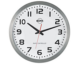 Horloge murale, Ø 400 mm - boîtier en inox brossé