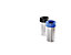 Rothopro Wertstoffsammler METALLIC - Modell KLASSIK, rund - Volumen 50 l, Einwurfloch, blau