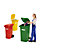 Conteneur à déchets en plastique conforme à la norme DIN EN 840 - capacité 360 l, h x l x p 1100 x 600 x 874 mm, Ø roues 300 mm - rouge, 5 pièces et +