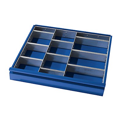 Compartimentation pour tiroirs - 2 cloisons, 9 séparateurs - pour hauteur tiroirs 60 + 90 mm