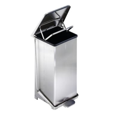 Industrie-Tretabfalleimer aus Edelstahl - mit integrierter Abfallsackhalterung