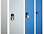 CP Garderobenschrank mit Kunststoff-Füßen - Abteilbreite 400 mm, HxBxT 1850 x 1600 x 500 mm - lichtgrau / enzianblau