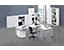fm büromöbel THEA Verkettungsplatte - 90° mit Stützfuß - altweiß