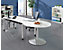 fm büromöbel THEA Schreibtisch mit C-Fußgestell - Höhe 680 – 820 mm - Breite 800 mm, altweiß