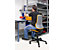 bimos Arbeitsdrehstuhl mit Alugestell - mit Gleitern und Aufstieghilfe - PU-Schaum, Flexband orange