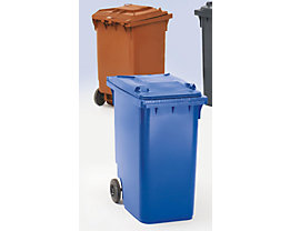 Conteneur à déchets en plastique conforme à la norme DIN EN 840 - capacité 360 l, h x l x p 1100 x 600 x 874 mm, Ø roues 200 mm