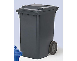 Conteneur à déchets en plastique conforme à la norme DIN EN 840 - capacité 360 l, h x l x p 1100 x 600 x 874 mm, Ø roues 300 mm
