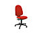 Topstar Standard-Drehstuhl - ohne Armlehnen, Rückenlehne 550 mm - Gestell schwarz, Stoff rot