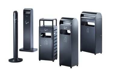 Kombiascher - Volumen Abfallsammler 20 l, Volumen Ascher 2,3 l - HxBxT 880 x 330 x 280 mm