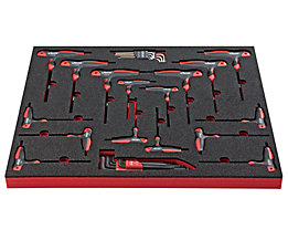 VIGOR Assortiment d'outils TURN - tournevis à poignée en T, 32 pièces dans un support en mousse dure