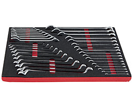 VIGOR Assortiment d'outils KEY - clés plates et polygonales, 36 pièces dans un support en mousse dure