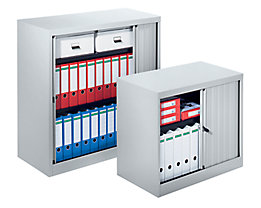 Bisley Armoire à rideaux - horizontal, gris clair proche RAL 7035