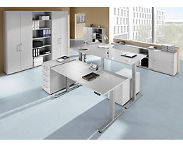 UPLINER-2.0 Bureau sur pieds - piétement en T, largeur 1200 mm