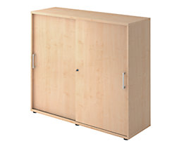 office akktiv Armoire à portes coulissantes - hauteur 1100 mm, 2 tablettes