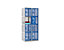 QUIPO Lochblechspind - Abteil 400 mm, 8 Fächer, für Vorhängeschloss, Türen lichtgrau