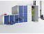 QUIPO Schubladenschrank, Stahl - HxBxT 900 x 1500 x 500 mm, 21 Schubladen, Schubladenfarbe enzianblau