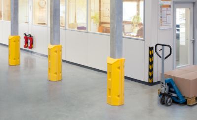 Image of Romold Säulen- und Pfostenschutz - aus Polyethylen gelb Innenbreite 100 mm
