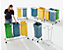 Support sacs-poubelle de tri, sans couvercle - pour 1 sac de 70 litres, support mobile - tube d'acier peint époxy