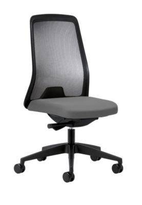 Bürodrehstuhl  EVERY | Chillback-Rückenlehne | Weiche Rollen | Weiß -Eisengrau | Sitzhöhe 430 mm | interstuhl