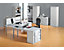 Schreibtisch, höhenverstellbar - BxT 1600 x 800 mm, 2 Unterschränke möglich, Buche-Dekor