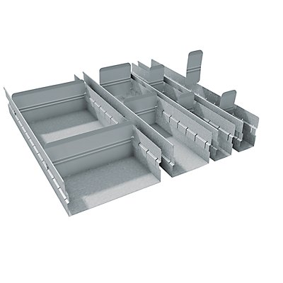 Kit de compartimentation pour tiroirs - hauteur 100 mm - 14 éléments